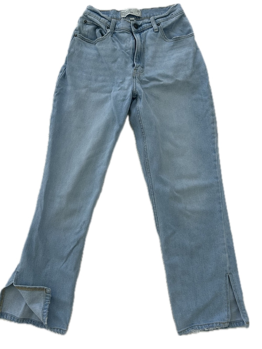 Abercrombie & Fitch The 90s Straight Ultra High Rise Curve Love Split Seam Jeans